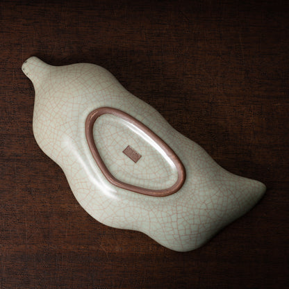 清代 哥窯豆莢形洗