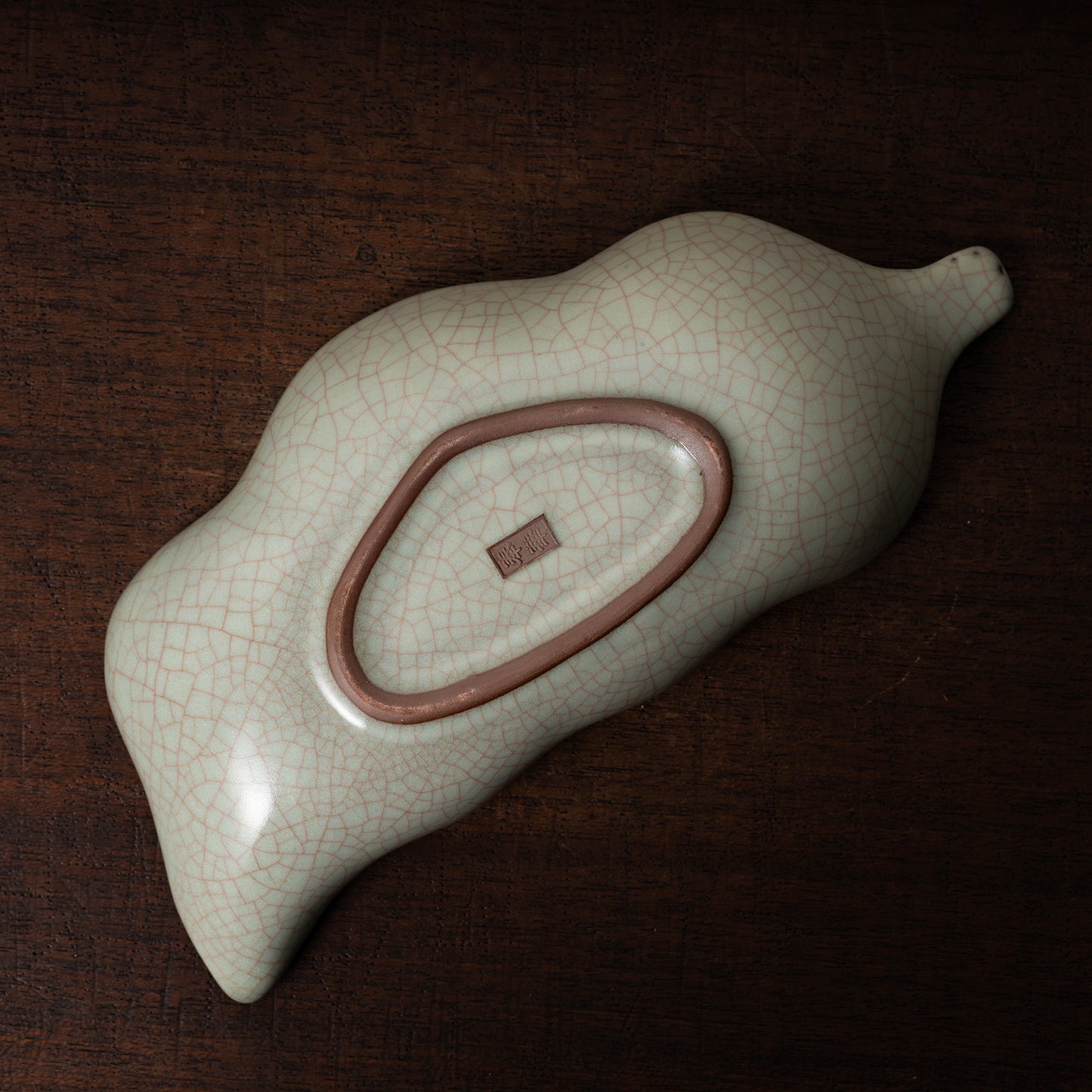 清代 哥窯豆莢形洗