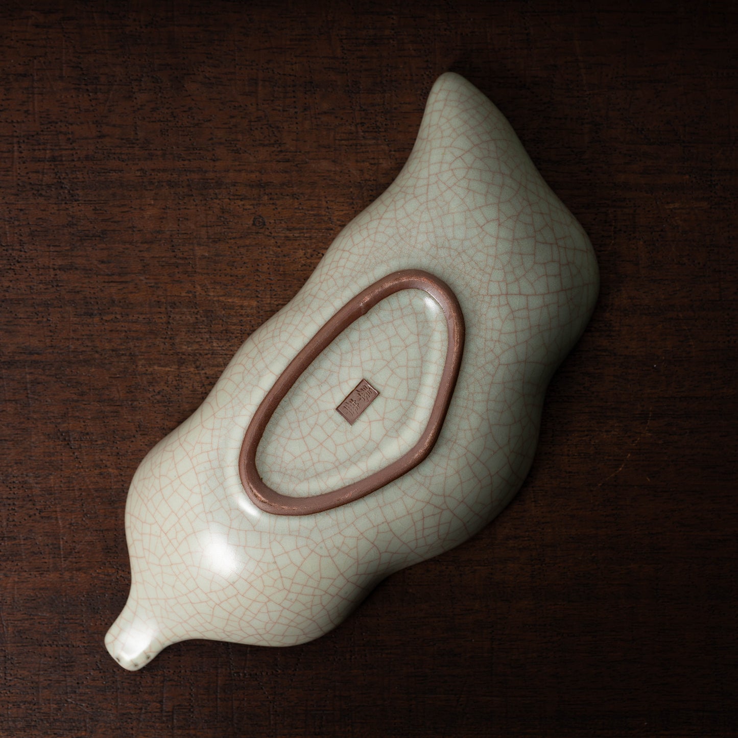 清代 哥窯豆莢形洗