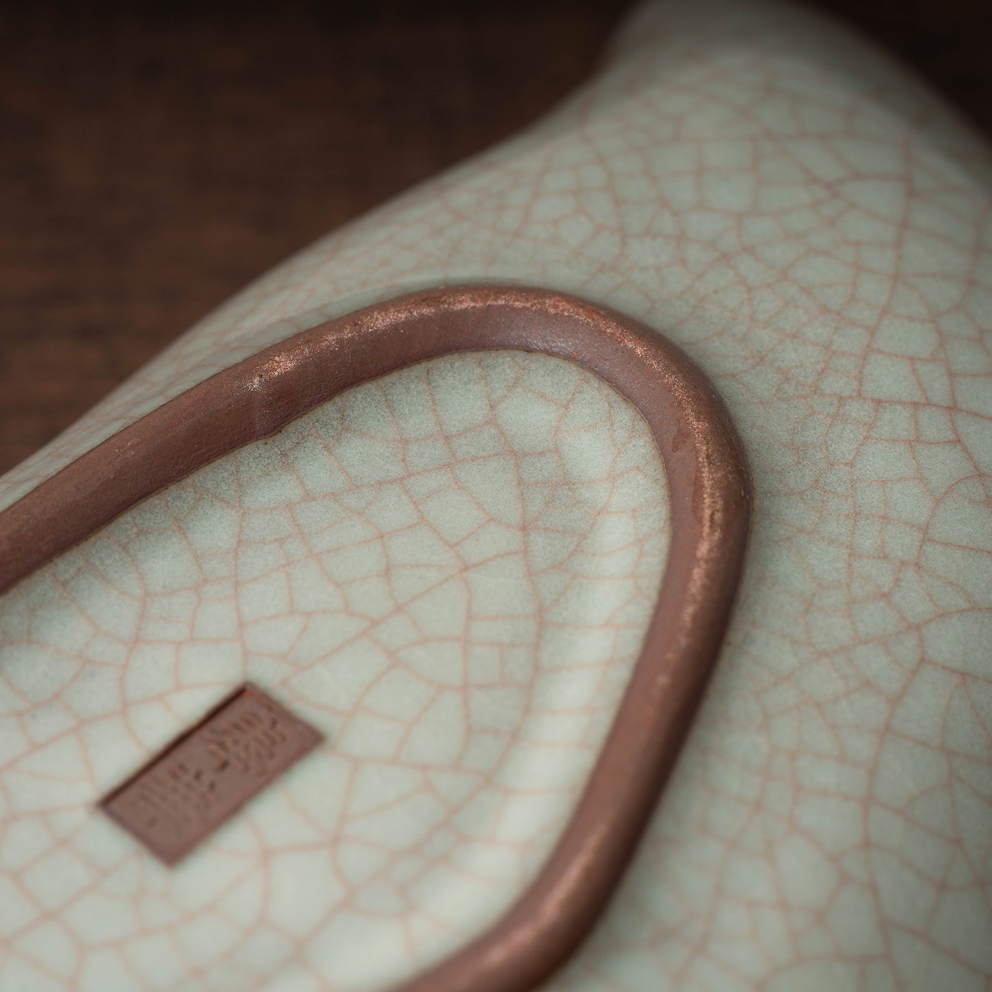 清代 哥窯豆莢形洗