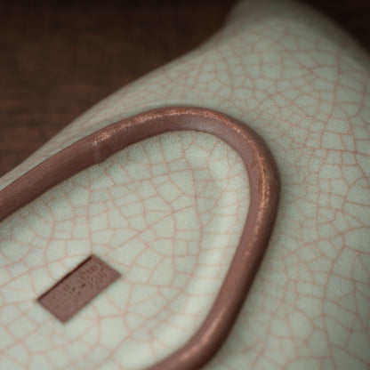 清代 哥窯豆莢形洗