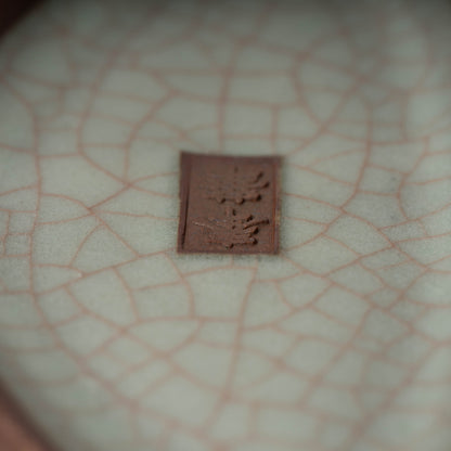 清代 哥窯豆莢形洗