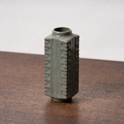 元代官窯 青磁琮形瓶