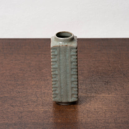 元代官窯 青磁琮形瓶