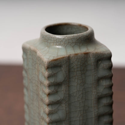 元代官窯 青磁琮形瓶