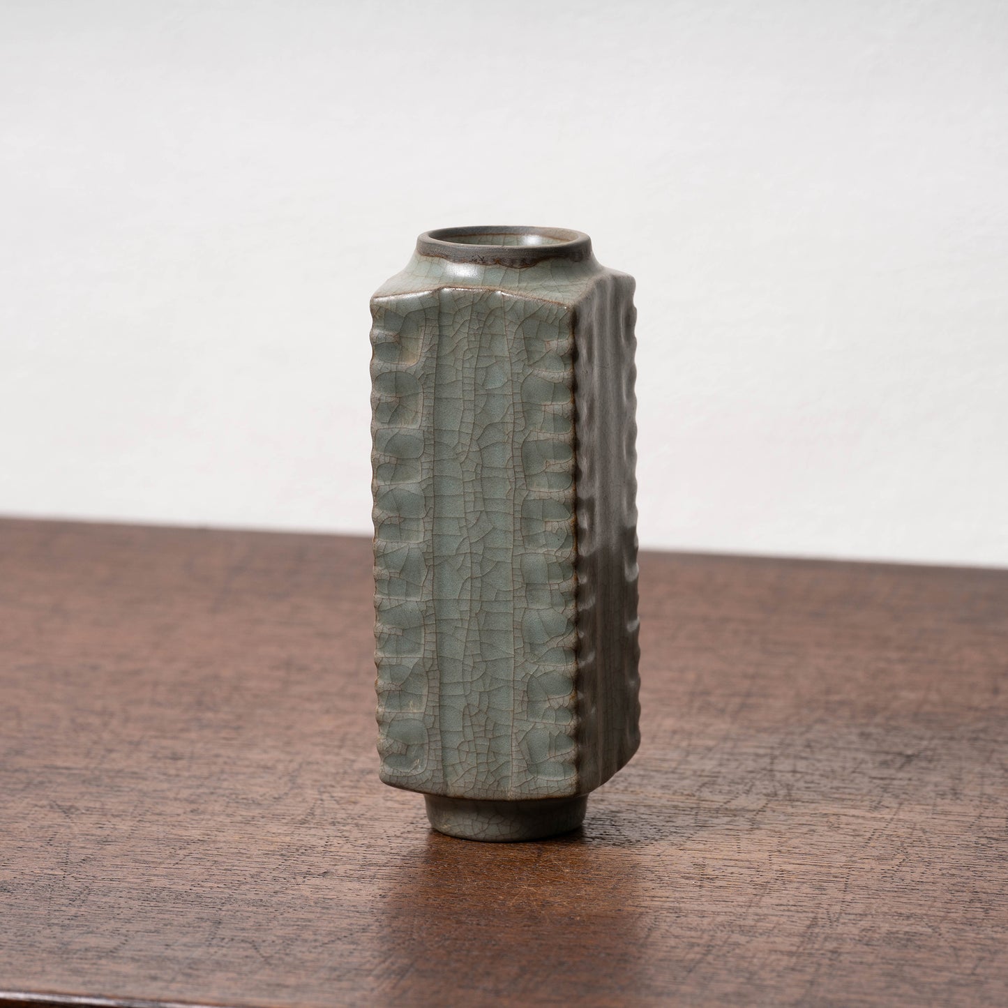 元代官窯 青磁琮形瓶