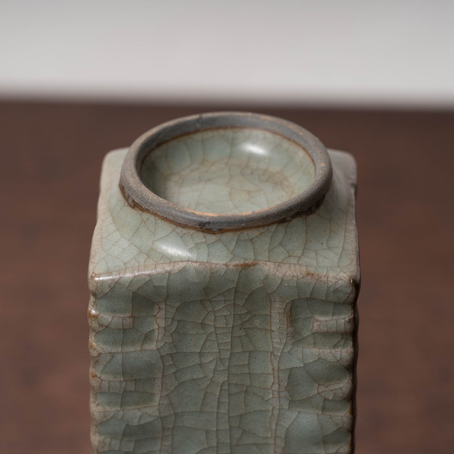 元代官窯 青磁琮形瓶