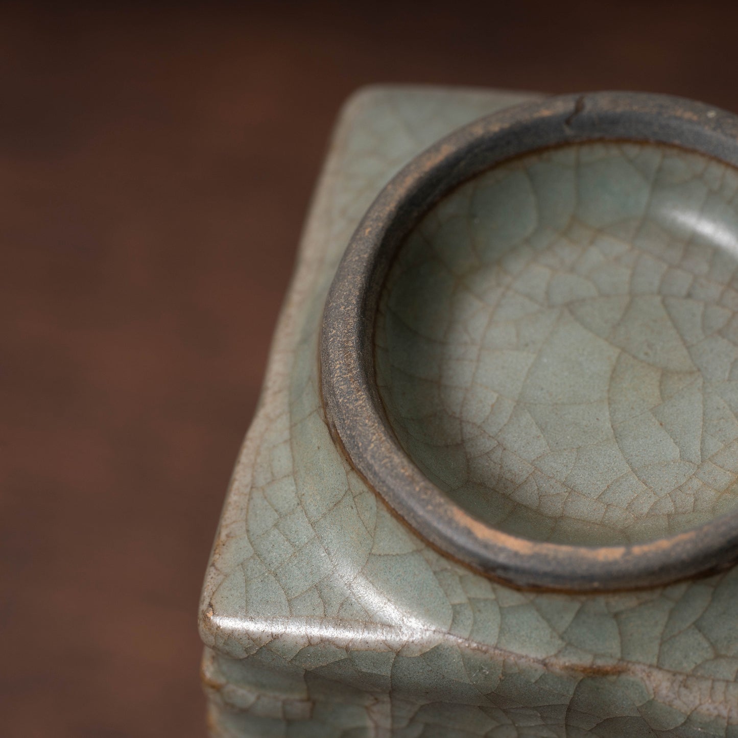 元代官窯 青磁琮形瓶