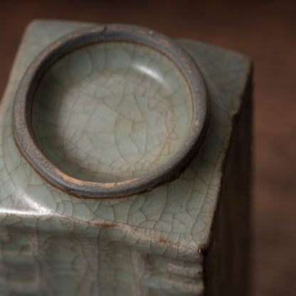 元代官窯 青磁琮形瓶