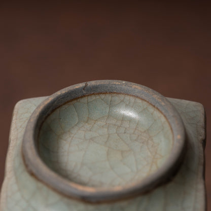 元代官窯 青磁琮形瓶