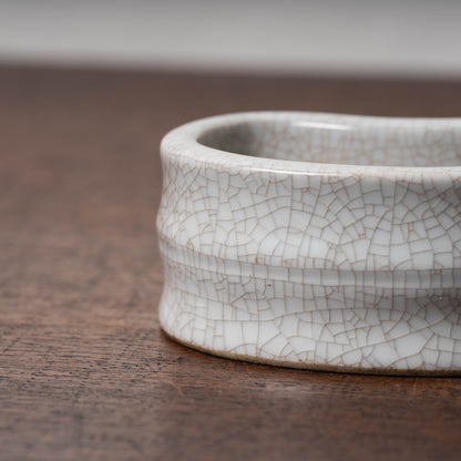 清代 哥釉弧形筆洗