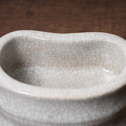 清代 哥釉弧形筆洗