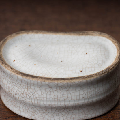 清代 哥釉弧形筆洗