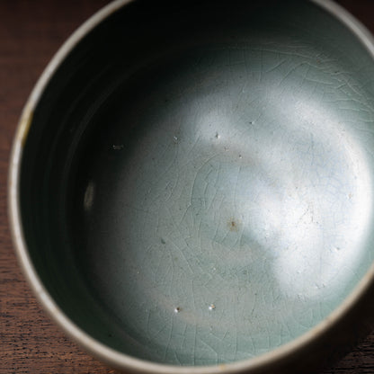 Goryeo Celadon Tea Bowl Carved Lotus Petal Design
