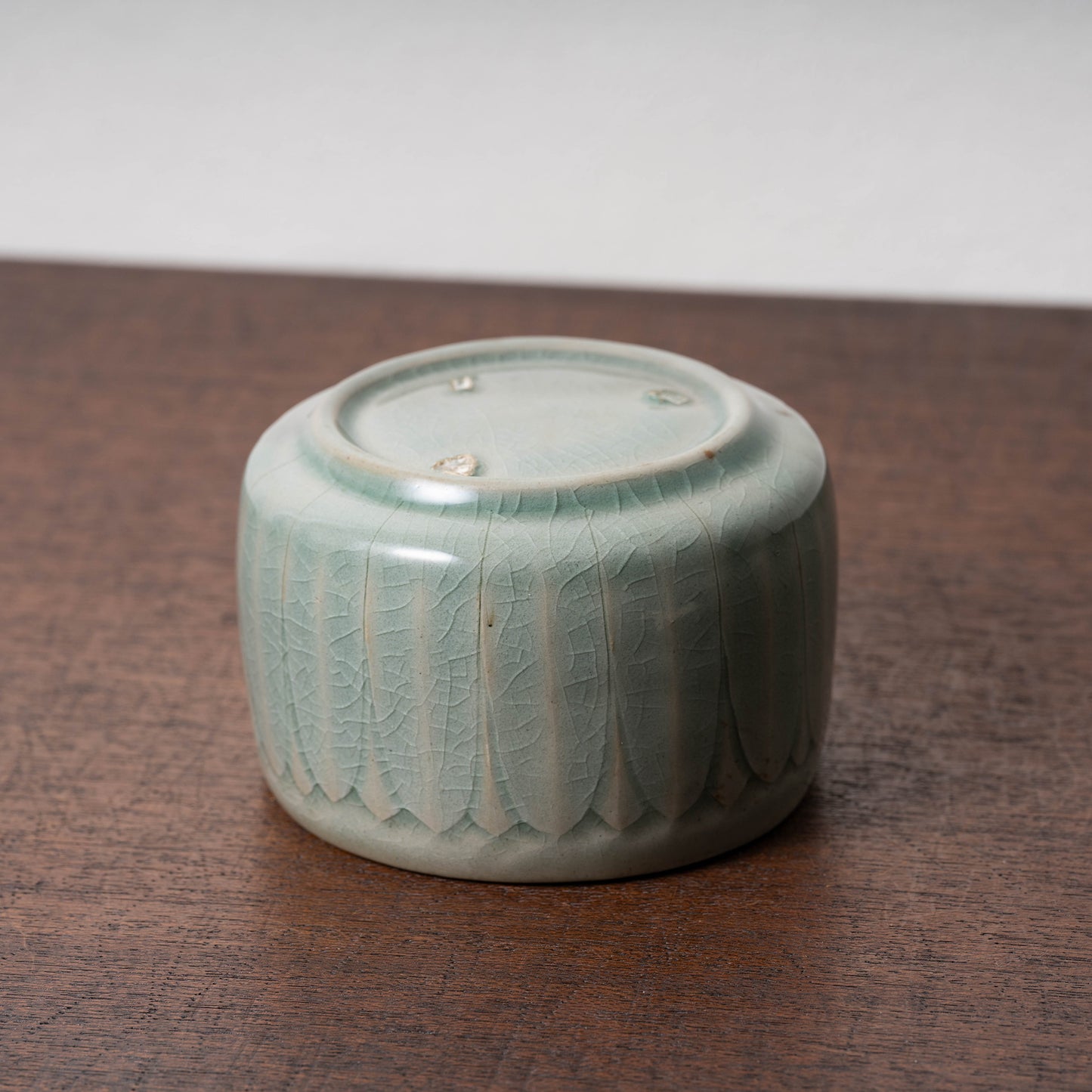 Goryeo Celadon Tea Bowl Carved Lotus Petal Design
