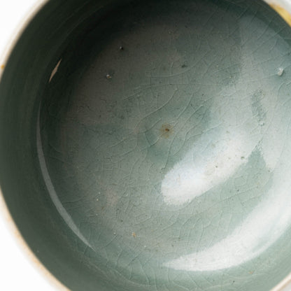 Goryeo Celadon Tea Bowl Carved Lotus Petal Design