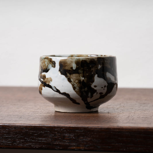 李朝 分院手鉄斑半筒形碗