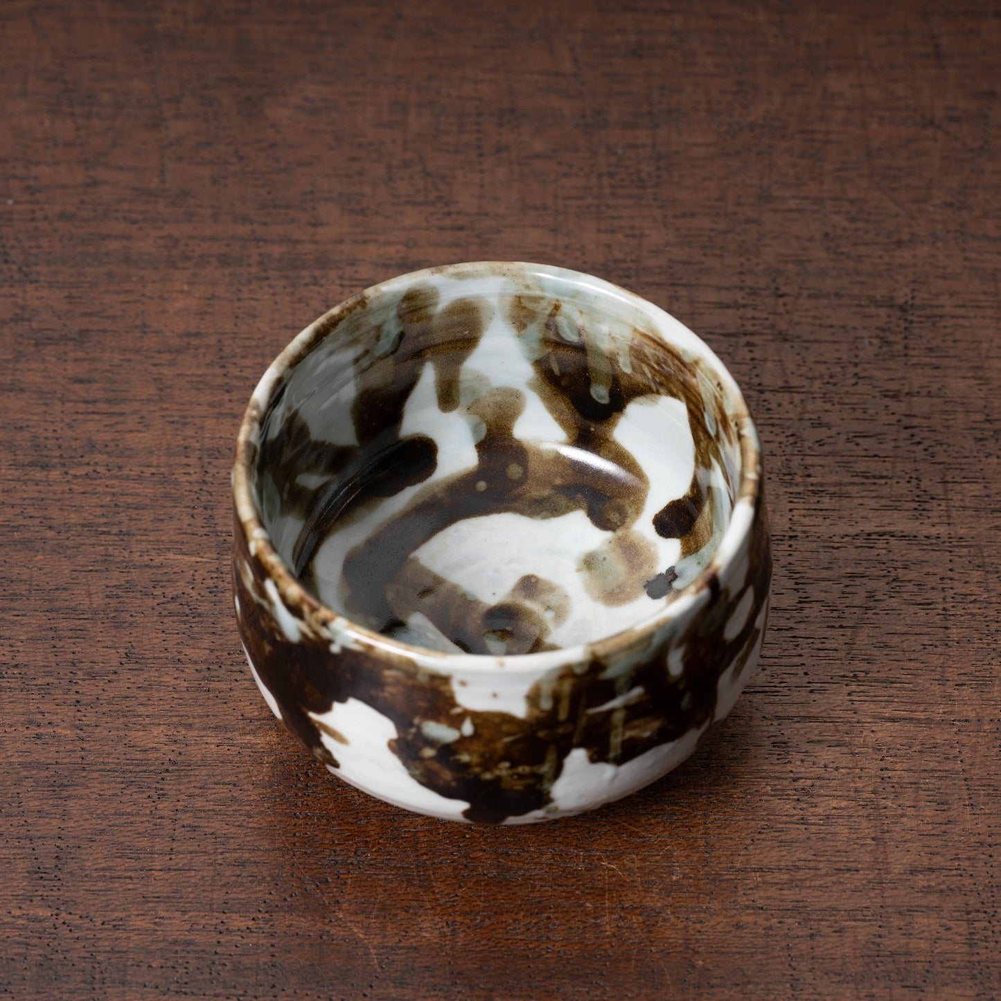 李朝 分院手鉄斑半筒形碗