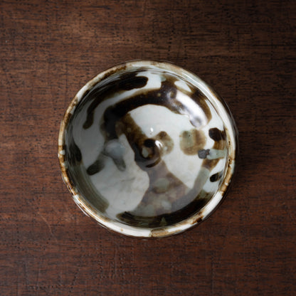 李朝 分院手鉄斑半筒形碗