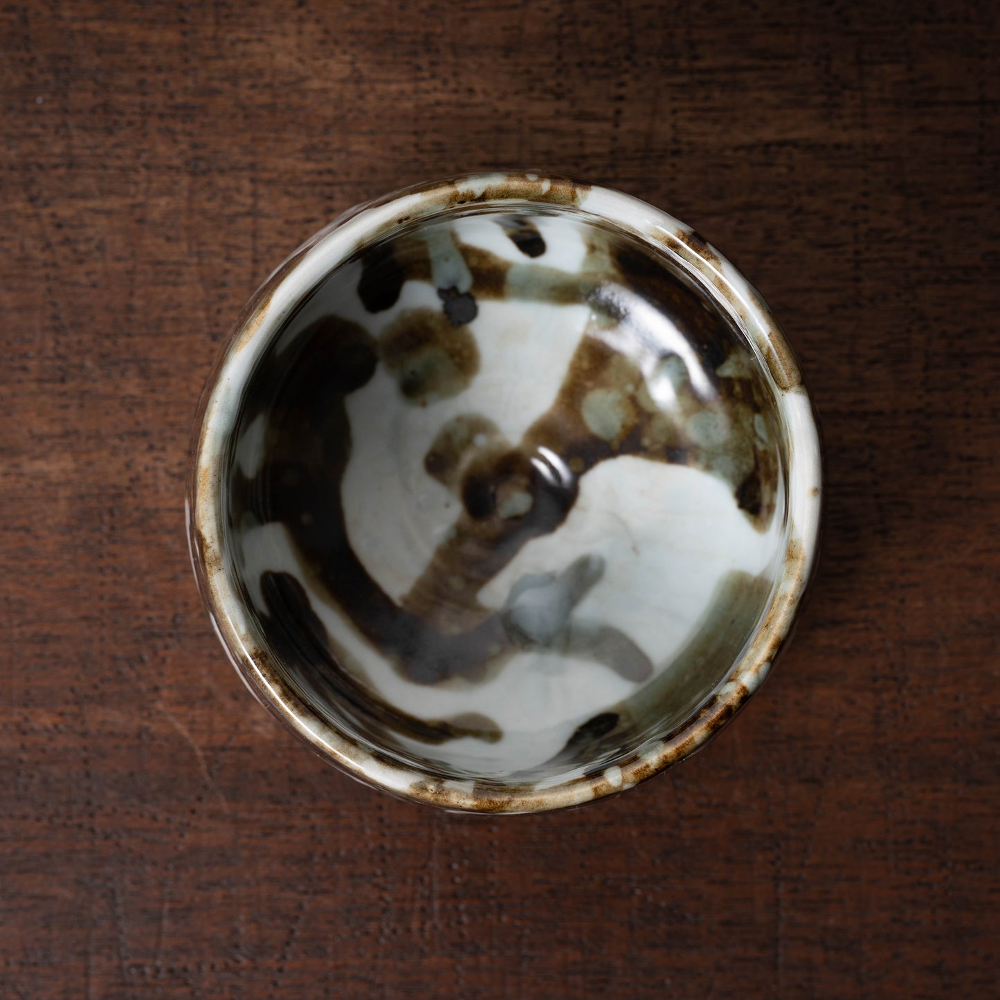 李朝 分院手鉄斑半筒形碗