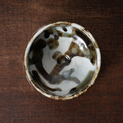 李朝 分院手鉄斑半筒形碗