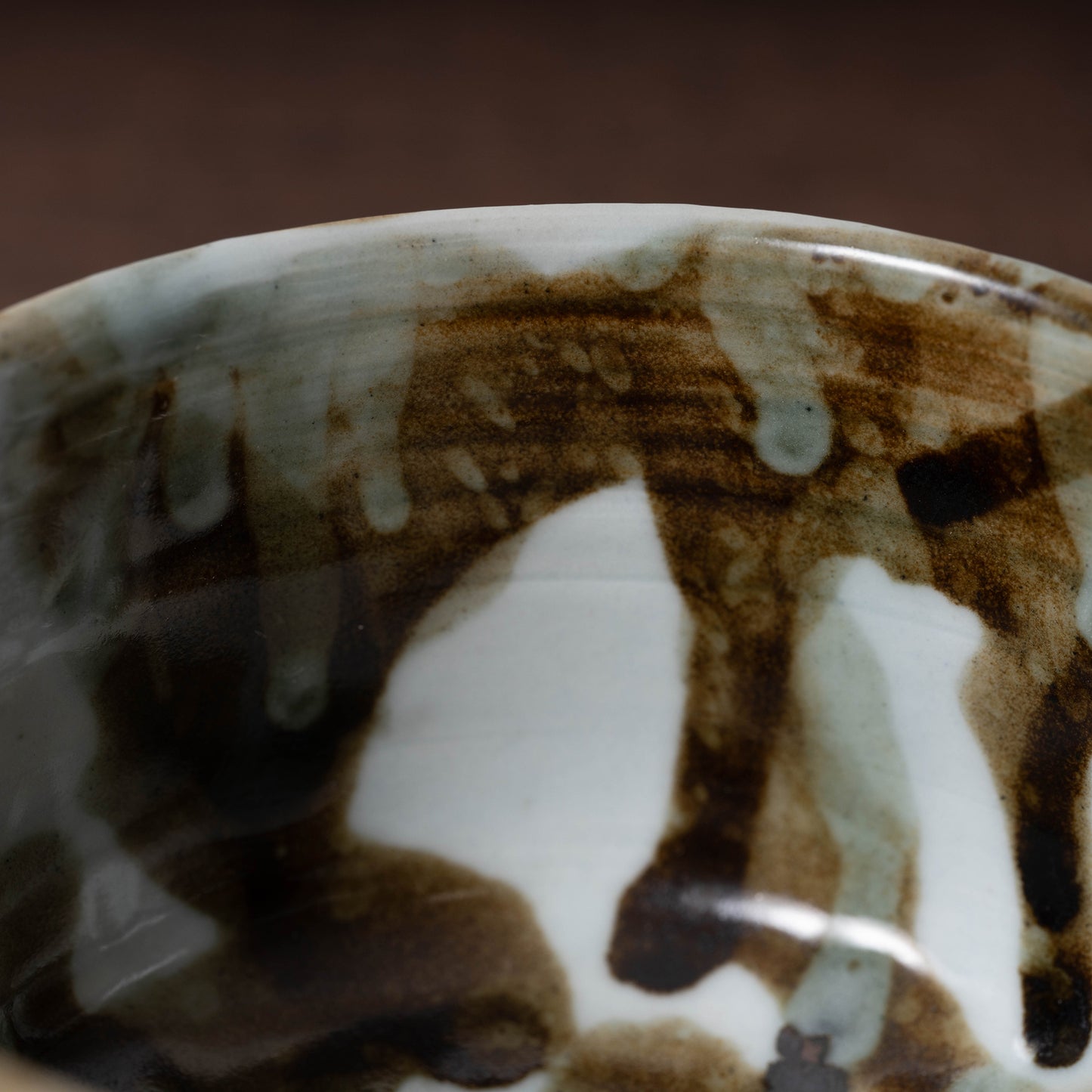 李朝 分院手鉄斑半筒形碗