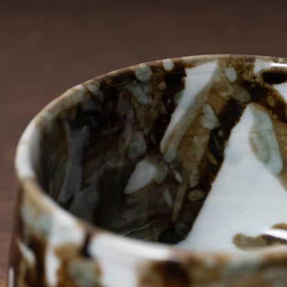 李朝 分院手鉄斑半筒形碗