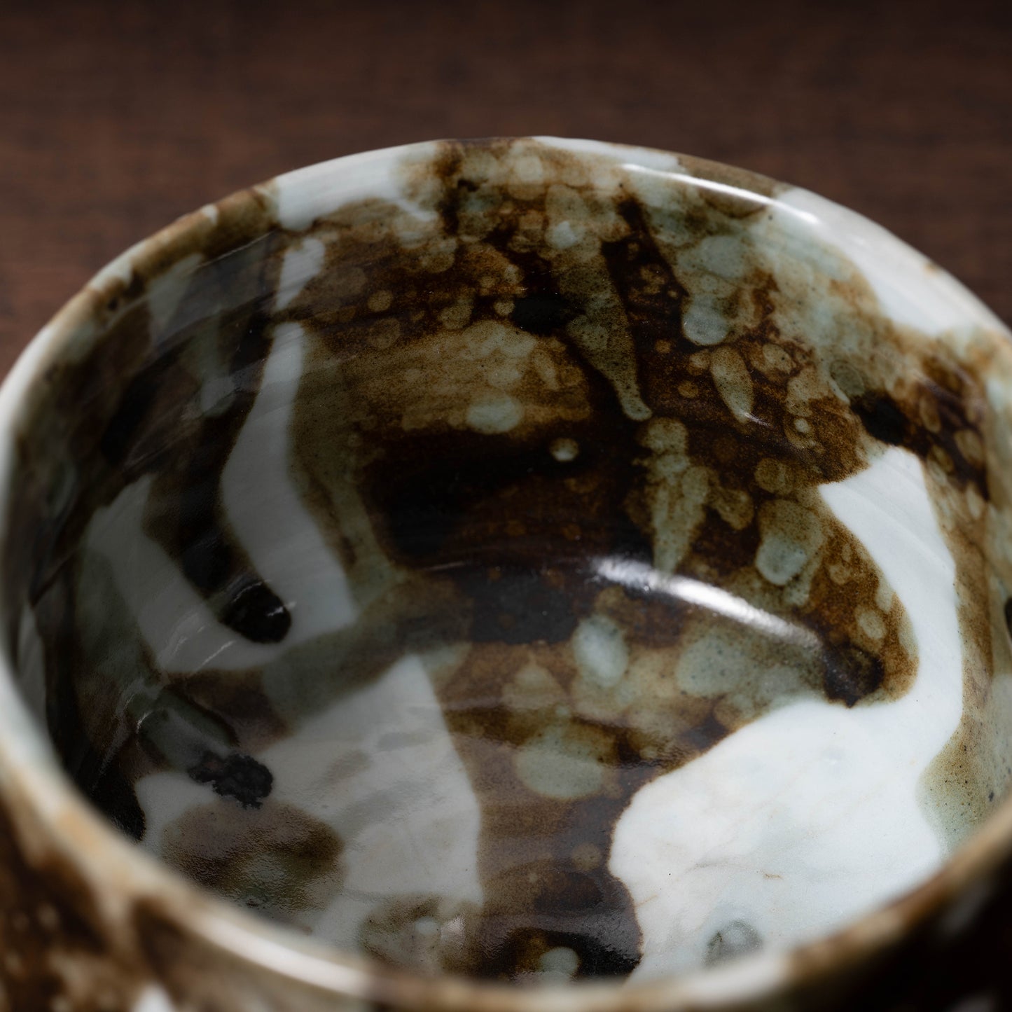 李朝 分院手鉄斑半筒形碗