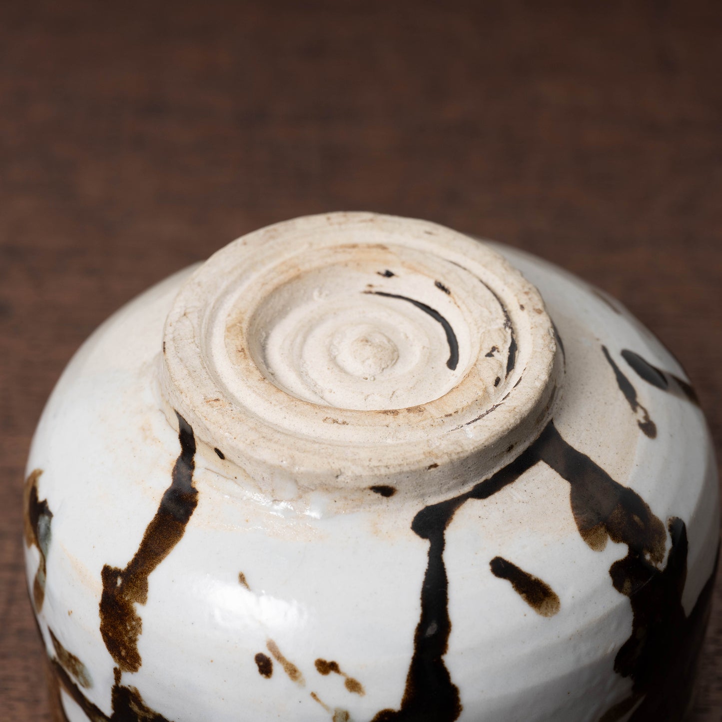 李朝 分院手鉄斑半筒形碗