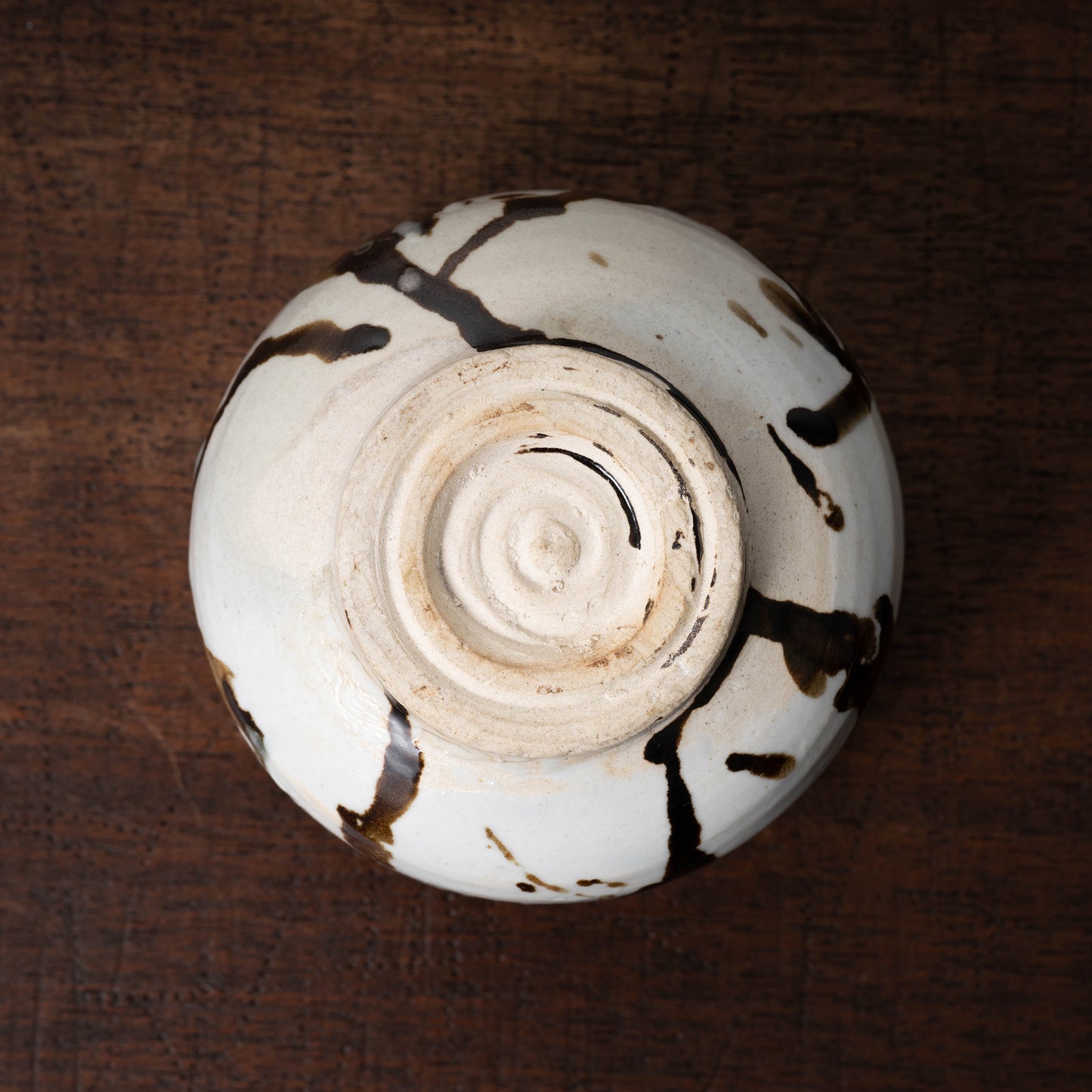 李朝 分院手鉄斑半筒形碗