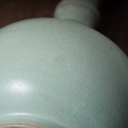 北宋 汝窯青磁盤口弦文長頸瓶