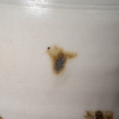 唐代 邢州窯 白釉鉄斑草飾瓶