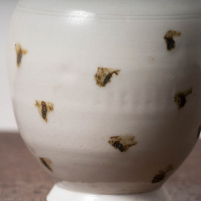 唐代 邢州窯 白釉鉄斑草飾瓶