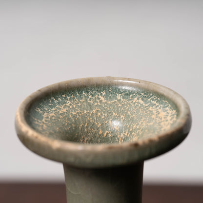 北宋 越州窯青磁盤口長頸瓶