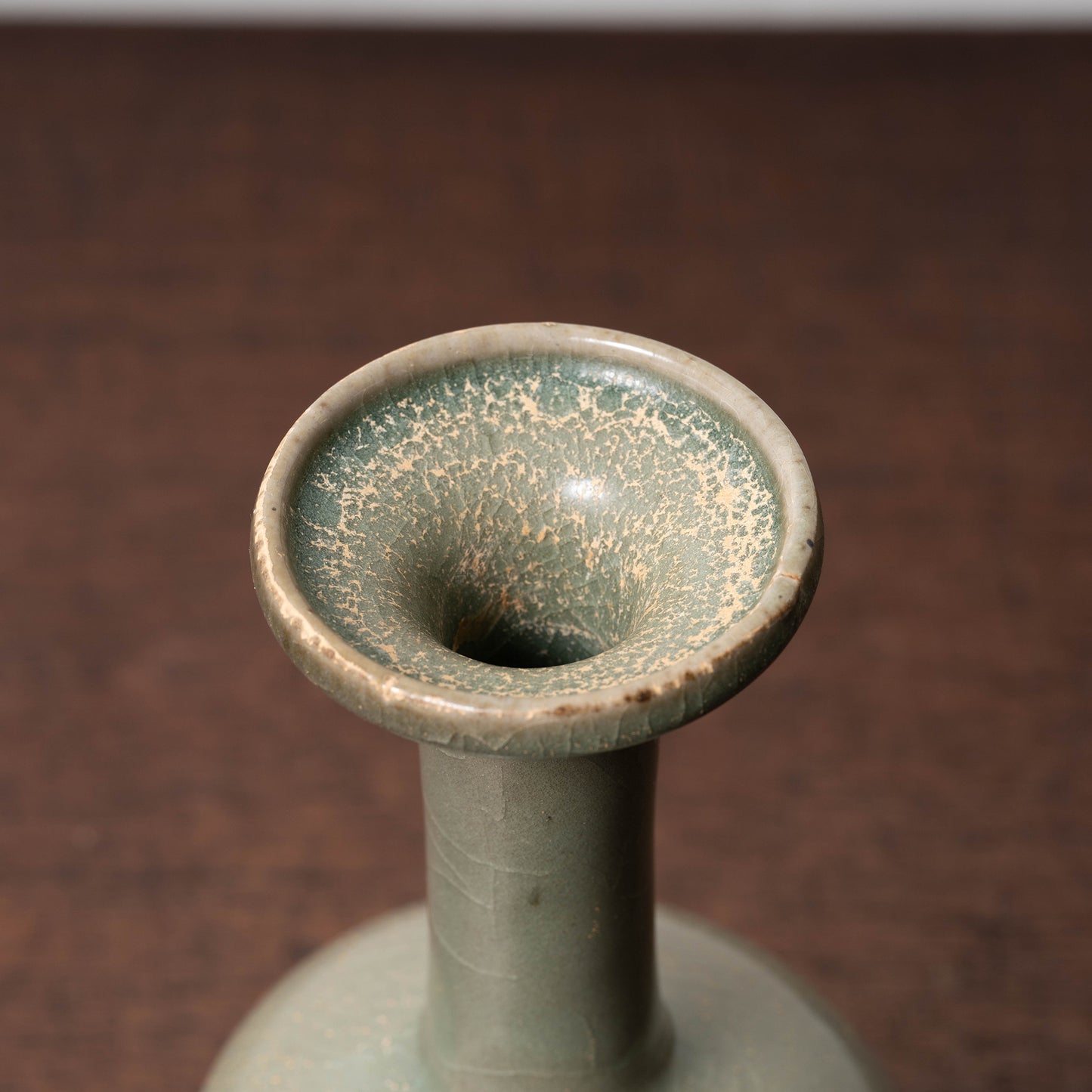 北宋 越州窯青磁盤口長頸瓶