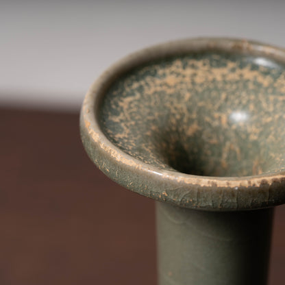 北宋 越州窯青磁盤口長頸瓶