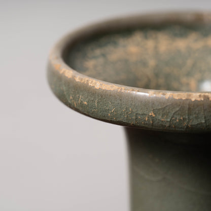 北宋 越州窯青磁盤口長頸瓶