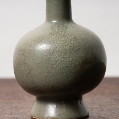 北宋 越州窯青磁盤口長頸瓶