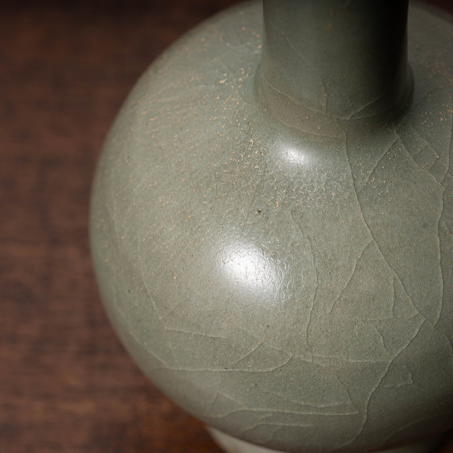 北宋 越州窯青磁盤口長頸瓶