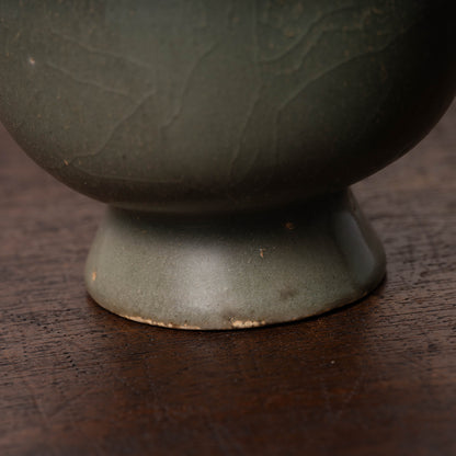 北宋 越州窯青磁盤口長頸瓶