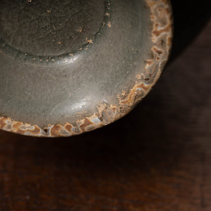 北宋 越州窯青磁盤口長頸瓶