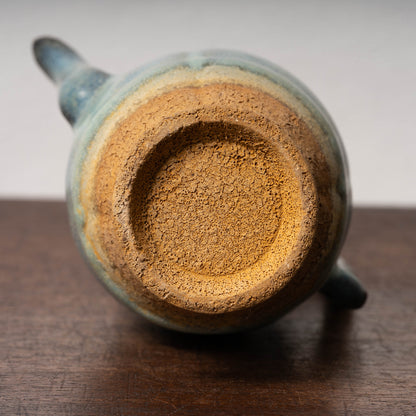 北宋 鈞窯 澱青釉紫斑瓜棱花口水注