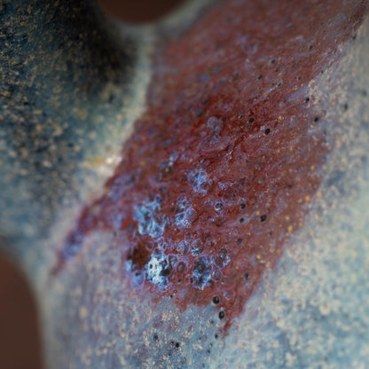 北宋 鈞窯 澱青釉紫斑瓜棱花口水注