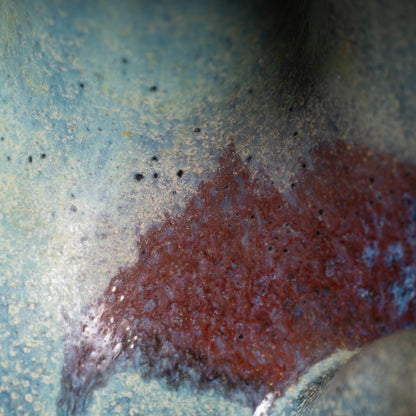 北宋 鈞窯 澱青釉紫斑瓜棱花口水注