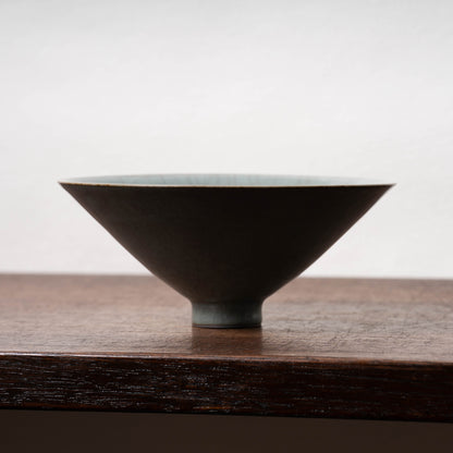 Southern Song Dynasty Guan Ware Celadon Tea Bowl with Conical Hat Shaped