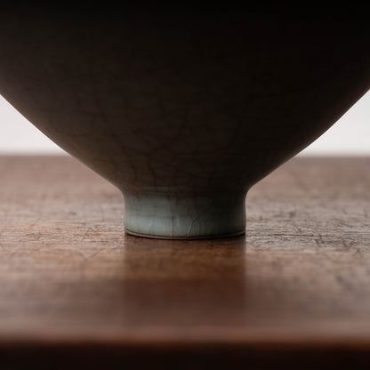 Southern Song Dynasty Guan Ware Celadon Tea Bowl with Conical Hat Shaped