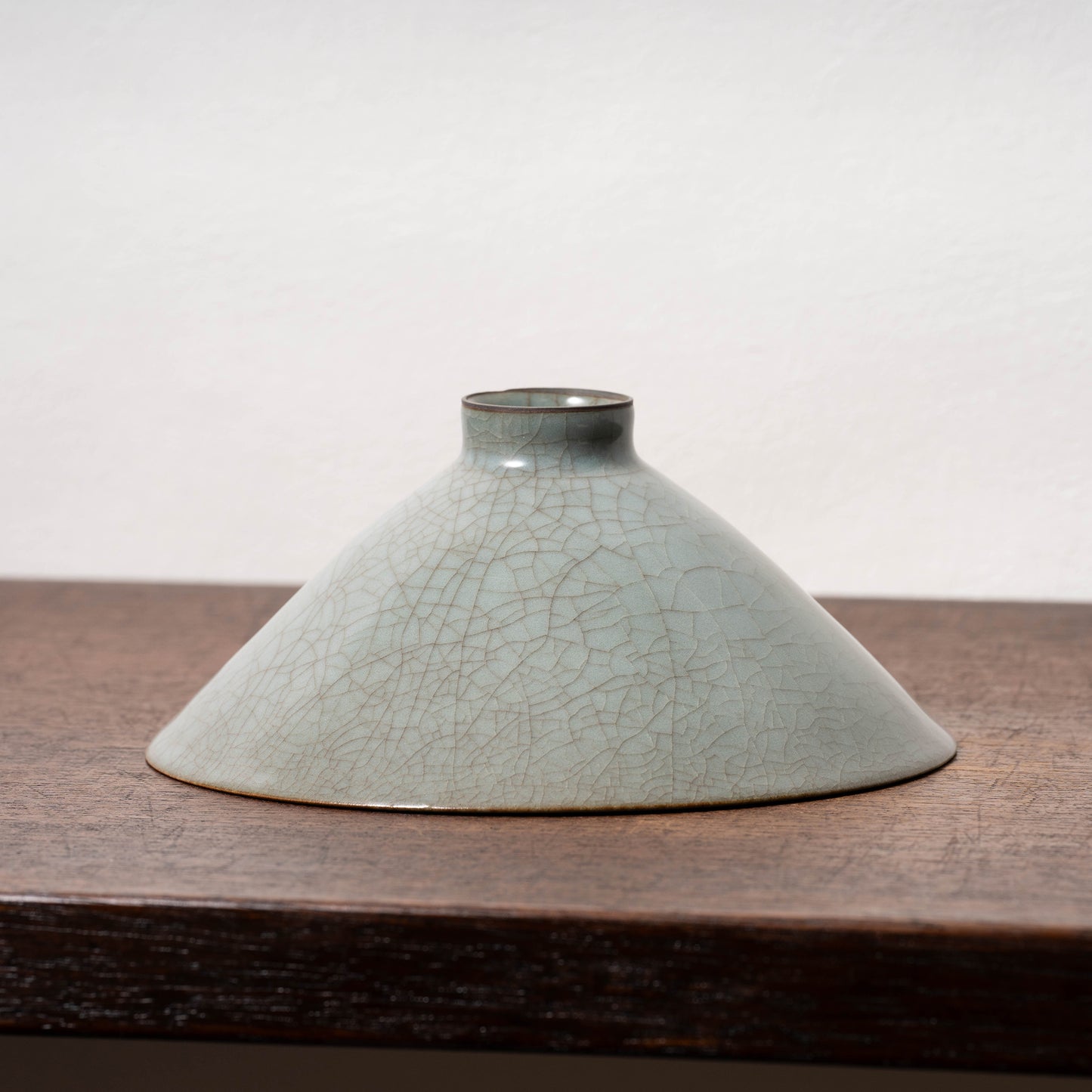 Southern Song Dynasty Guan Ware Celadon Tea Bowl with Conical Hat Shaped