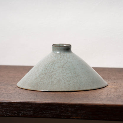 Southern Song Dynasty Guan Ware Celadon Tea Bowl with Conical Hat Shaped