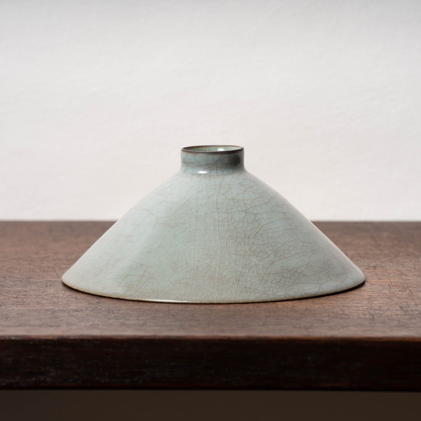 Southern Song Dynasty Guan Ware Celadon Tea Bowl with Conical Hat Shaped