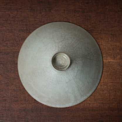 Southern Song Dynasty Guan Ware Celadon Tea Bowl with Conical Hat Shaped